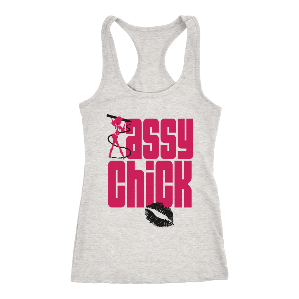 Sassy Chick Black Lips Racerback Tank Top - Grey | Shop Sassy Chick