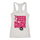 Sassy Chick Black Lips Racerback Tank Top - Grey | Shop Sassy Chick