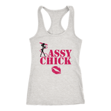 Sassy Chick Pink Lips Racerback Tank Top - Grey | Shop Sassy Chick