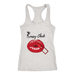 Red Lips Racerback Tank Top - Grey | Shop Sassy Chick