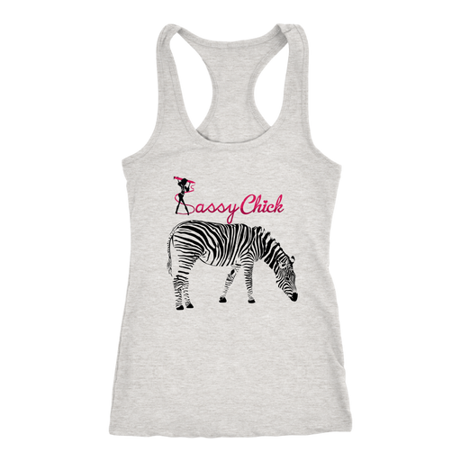 Zebra Chick Racerback Tank Top - Grey | Shop Sassy Chick