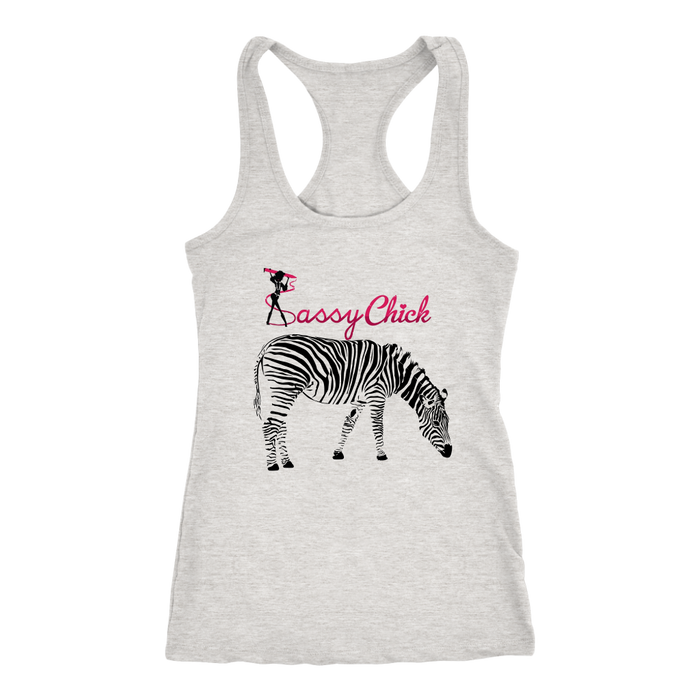 Zebra Chick Racerback Tank Top - Grey | Shop Sassy Chick