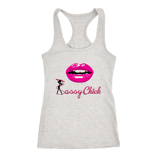 Lips Racerback Tank Top - Grey | Shop Sassy Chick