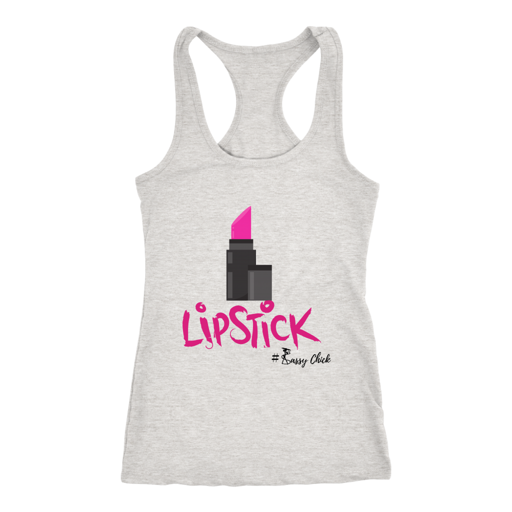 Lipstick Racerback Tank Top - Grey | Shop Sassy Chick