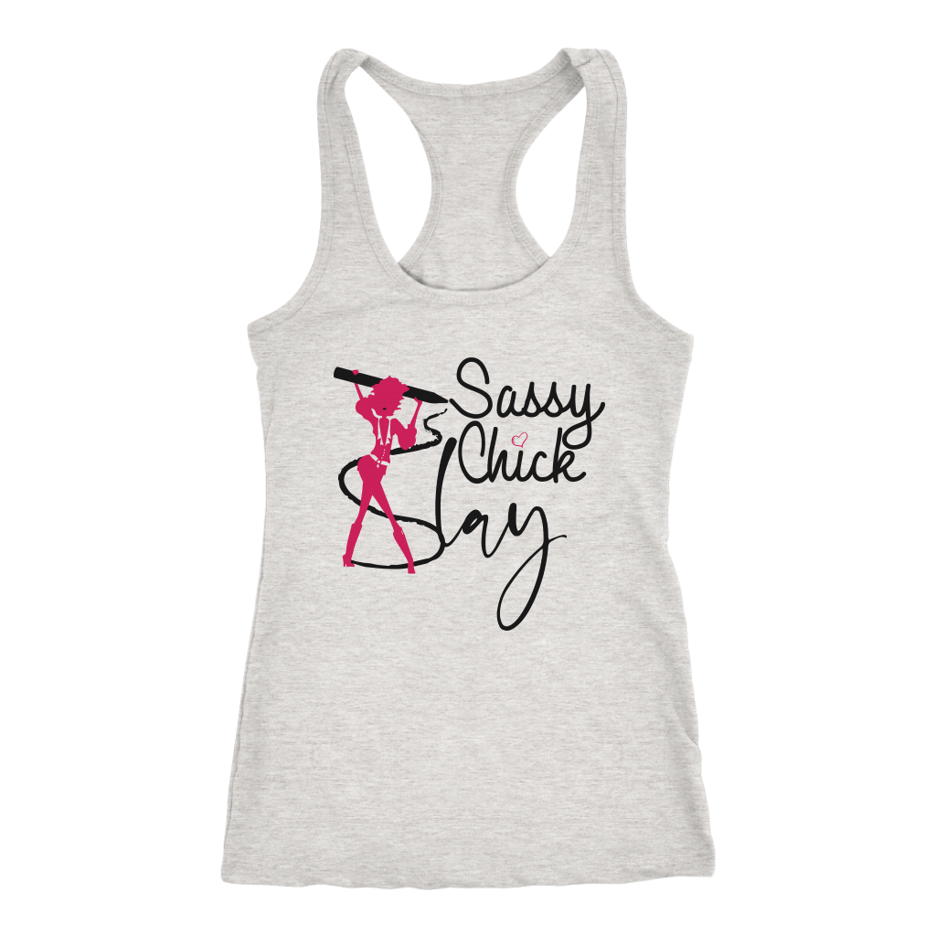 Sassy Chick Slay Racerback Tank Top - Grey | Shop Sassy Chick