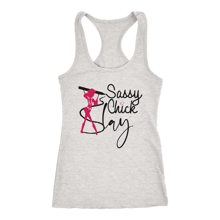 Sassy Chick Slay Racerback Tank Top - Grey | Shop Sassy Chick
