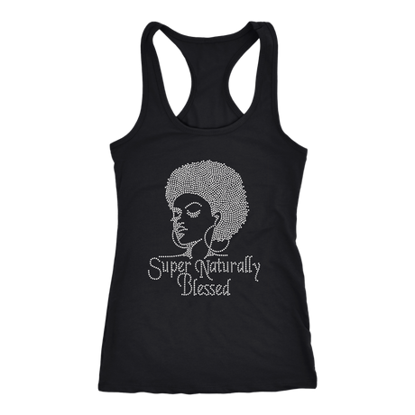 Super Naturally Blessed Racerback Tank Top - Black | Shop Sassy Chick