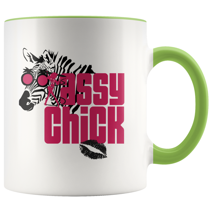 Sassy Chick Zebra Accent Ceramic Coffee Mug - Green | Shop Sassy Chick