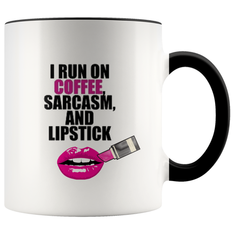 Sarcasm and Coffee Ceramic Accent Mug - Black | Shop Sassy Chick