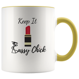 Mug Red Lipstick Ceramic Accent Mug - Yellow | Shop Sassy Chick