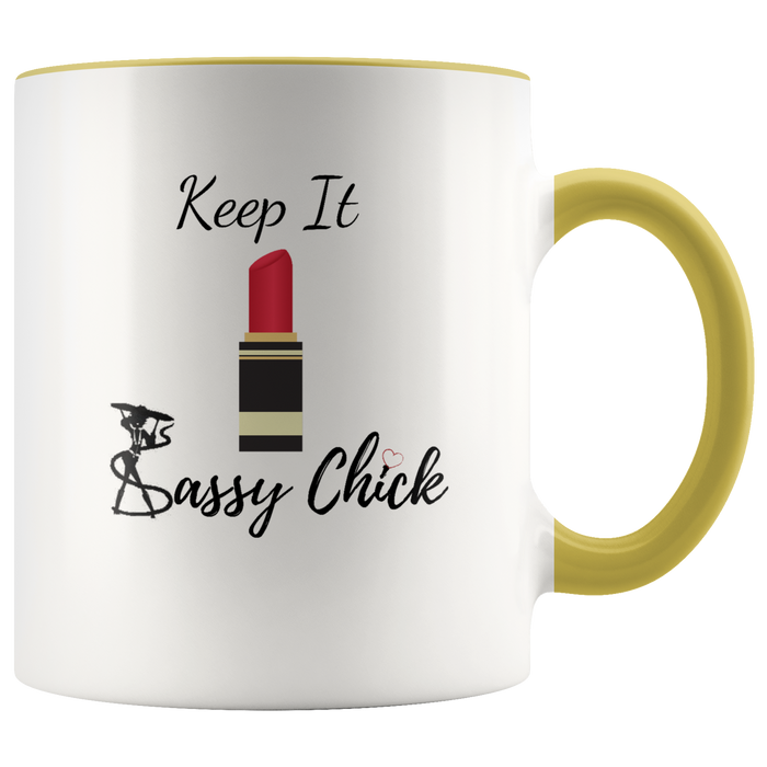 Mug Red Lipstick Ceramic Accent Mug - Yellow | Shop Sassy Chick