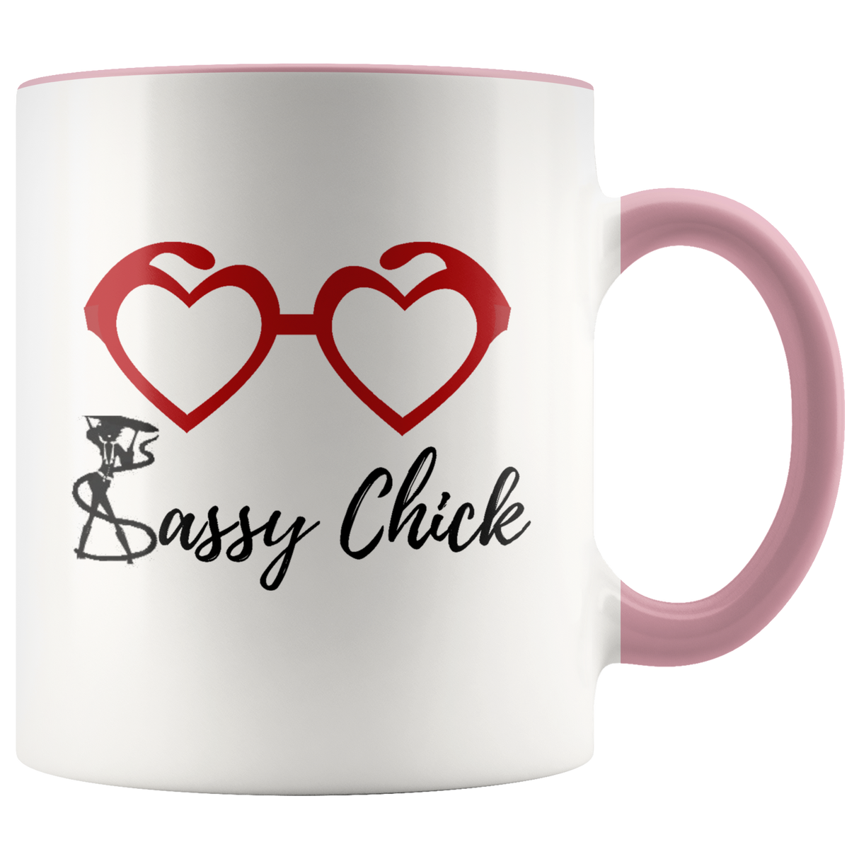 Mug Heart Glass Ceramic Accent Mug - Pink | Shop Sassy Chick
