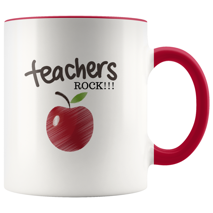 Teachers Rock Mug Ceramic Accent Mug - Red | Shop Sassy Chick