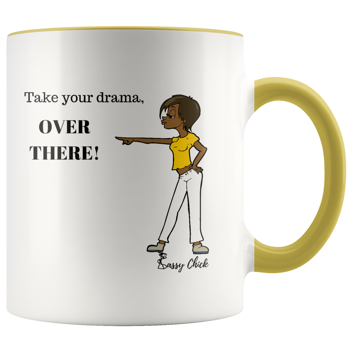 Mug Drama Ceramic Accent Mug - Yellow | Shop Sassy Chick