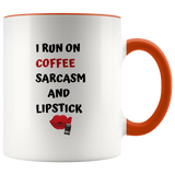 Mug I Run Off Sarcasm Ceramic Accent Mug - Orange | Shop Sassy Chick