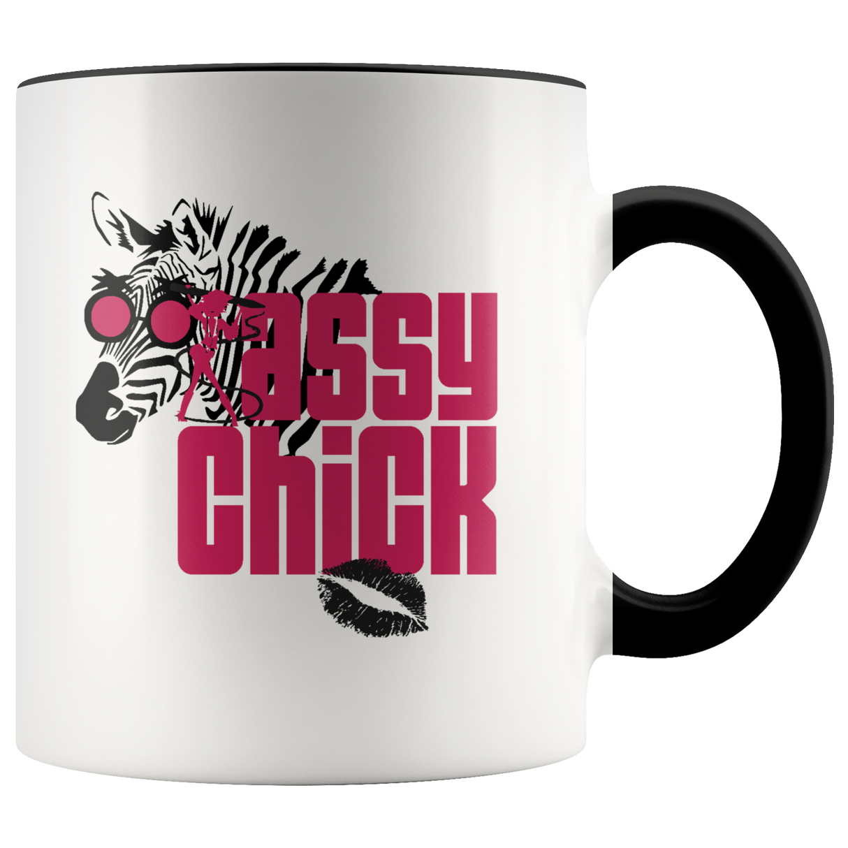 Sassy Chick Zebra Accent Ceramic Coffee Mug - Black | Shop Sassy Chick