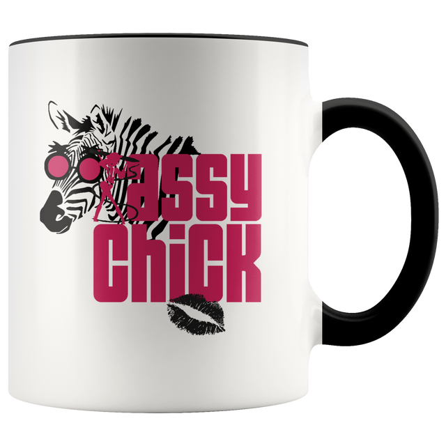 Sassy Chick Zebra Accent Ceramic Coffee Mug - Black | Shop Sassy Chick