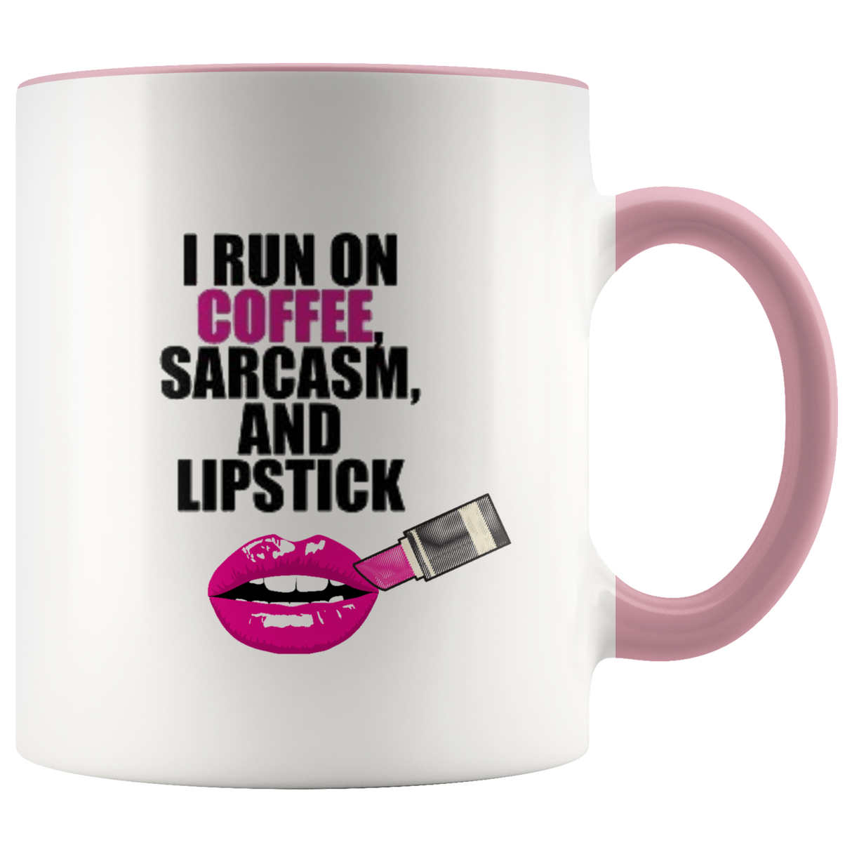 Sarcasm and Coffee Ceramic Accent Mug - Pink | Shop Sassy Chick