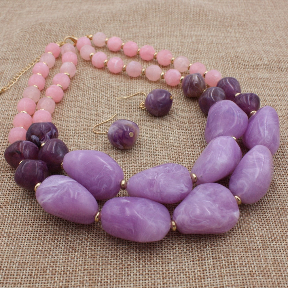 Bohemia Stone Necklace Set