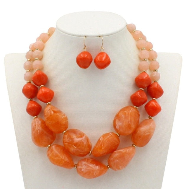 Bohemia Stone Necklace Set