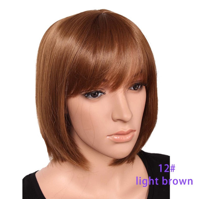 Synthetic 12 Inch Short Straight Bob Wig
