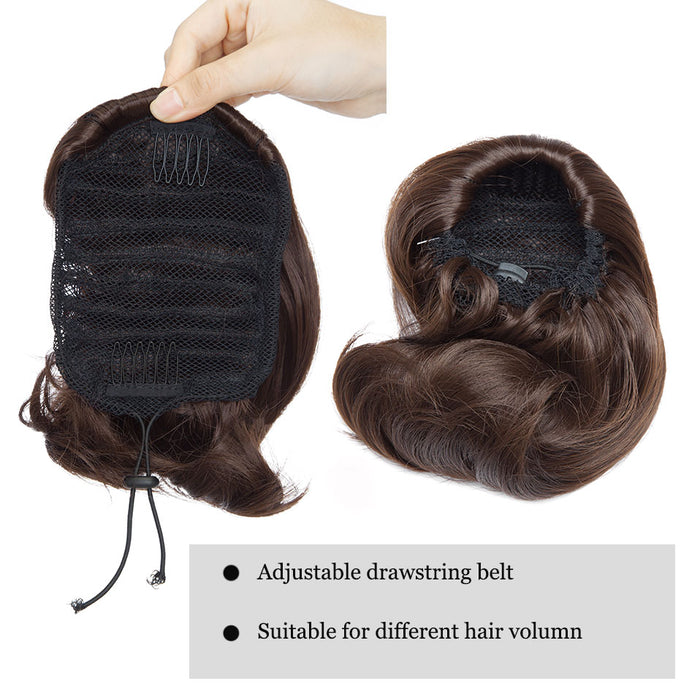 Drawstring Clip in Hair Bun Synthetic