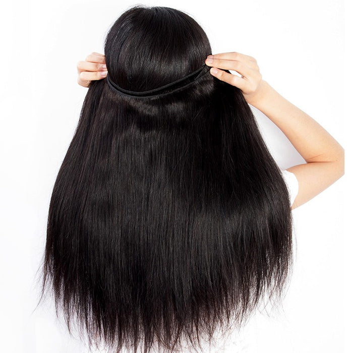 10- 30 inch  Peruvian Straight Hair Bundles With Closure