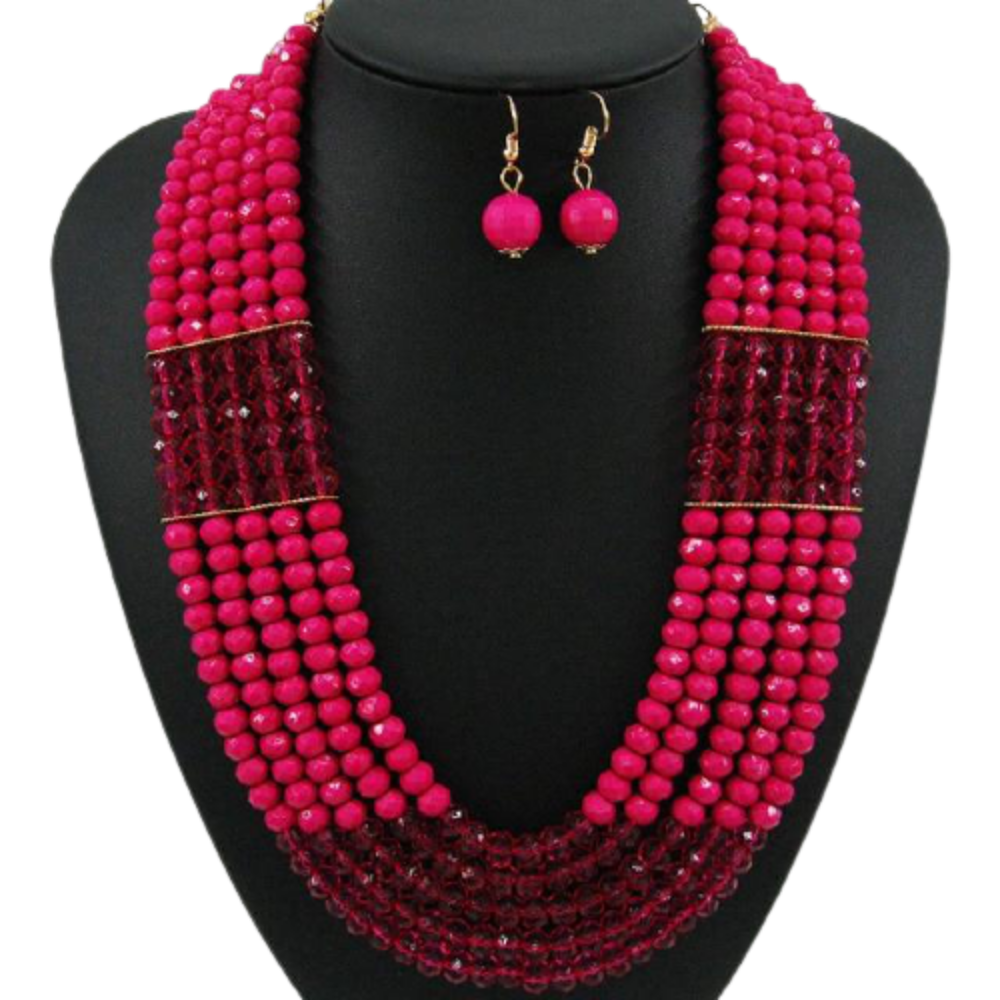 Layered Beads Necklace Set