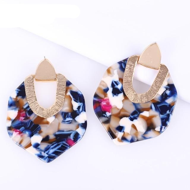 Polygonal Colorful Boho Earrings