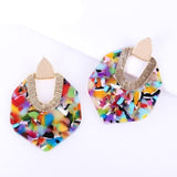 Polygonal Colorful Boho Earrings