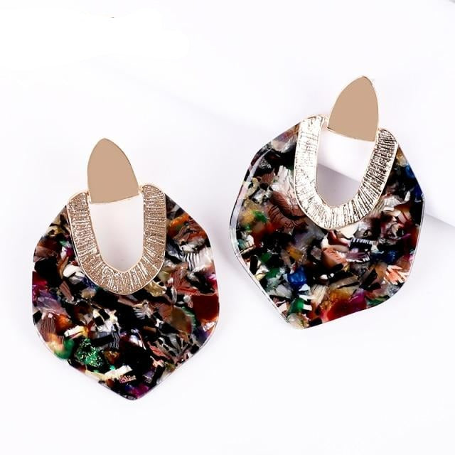 Polygonal Colorful Boho Earrings