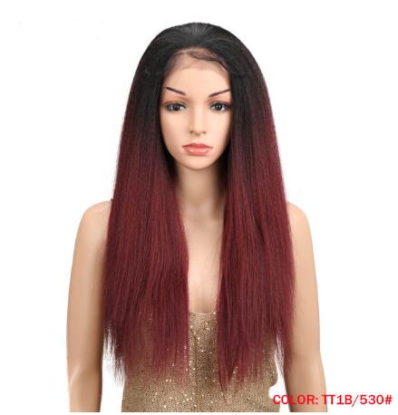 Long Straight Synthetic Hair Lace Front 26 Inch Wigs