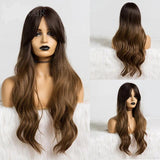 Synthetic Long Wavy Blonde Ombre High Density Wig
