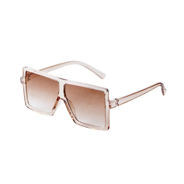 Square Pink Leopard Oversized Sunglasses