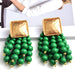 Wooden Round Beaded Earring