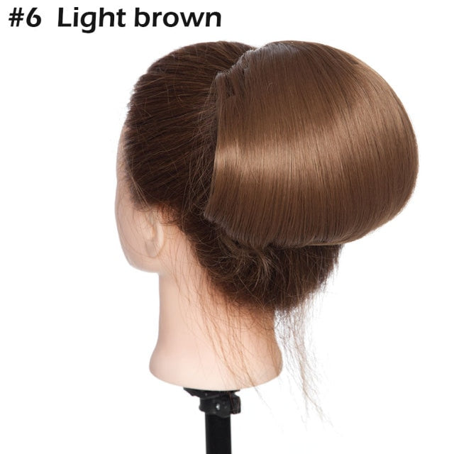 Drawstring Clip in Hair Bun Synthetic