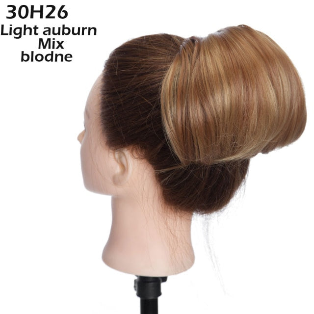 Drawstring Clip in Hair Bun Synthetic