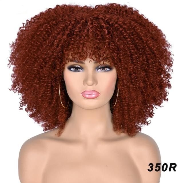 Afro Kinky Curly Wig With Bangs