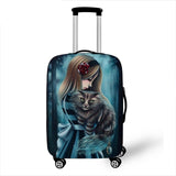 World Map / Animal Print Thick Luggage Cover