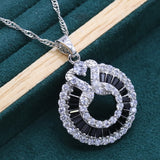 Black Crystal Necklace Set