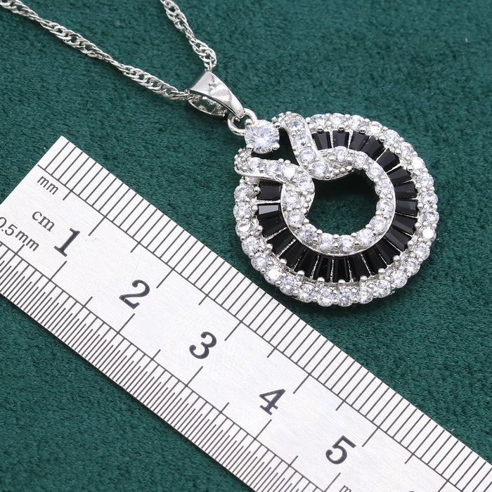 Black Crystal Necklace Set