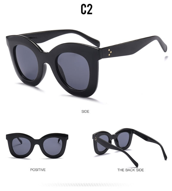 Oversized Cat Eye Flat Top Sunglasses Women