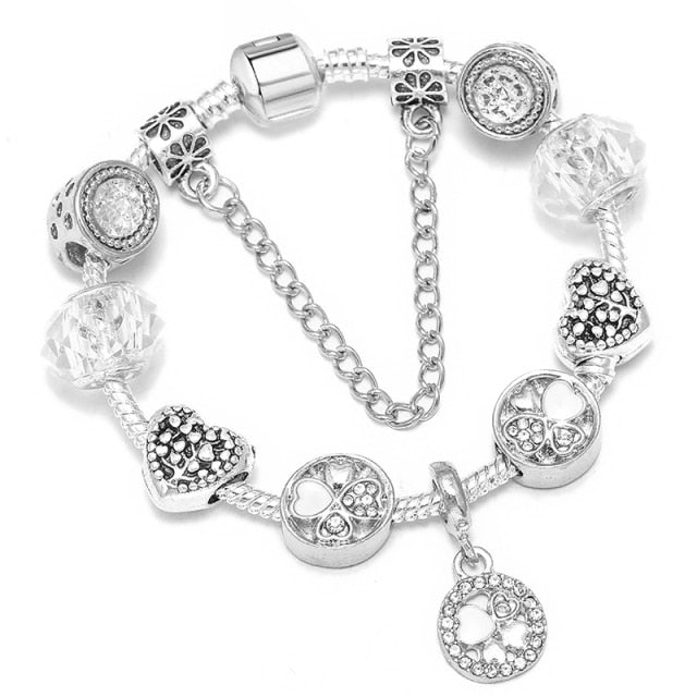 Vintage Charm Silver Bracelet - Shop Sassy Chick 