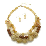 Boho Stone Beads Necklace Set - Shop Sassy Chick 