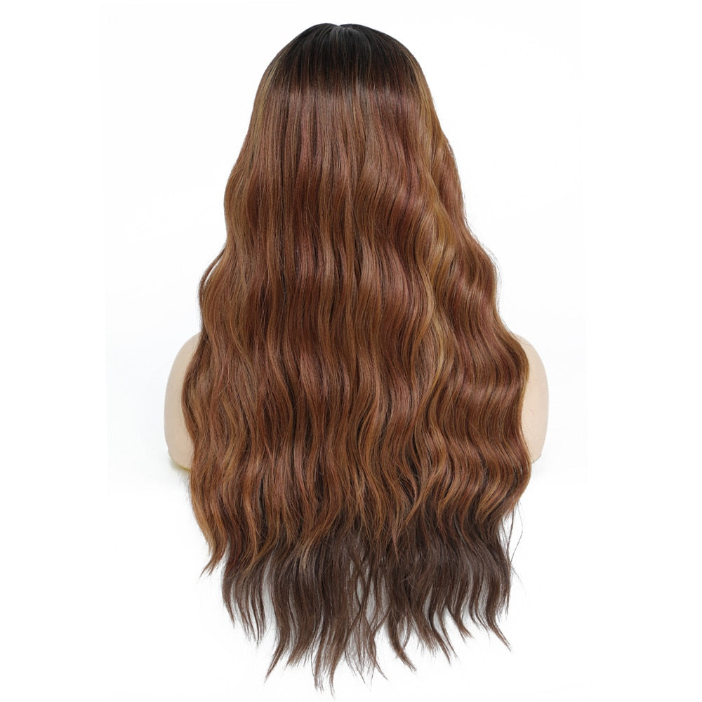 Synthetic Lace Front Ombre Brown Black Wig
