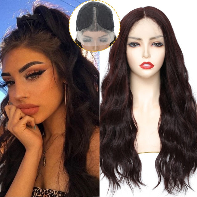 Synthetic Lace Front Ombre Brown Black Wig