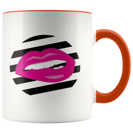 Striped Pink Lip Mug - Shop Sassy Chick 