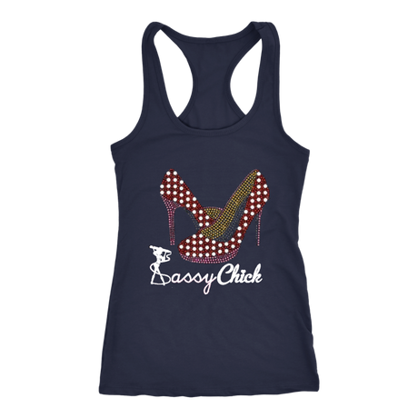 Red & White Pump Racerback Tank Top - Navy | Shop Sassy Chick
