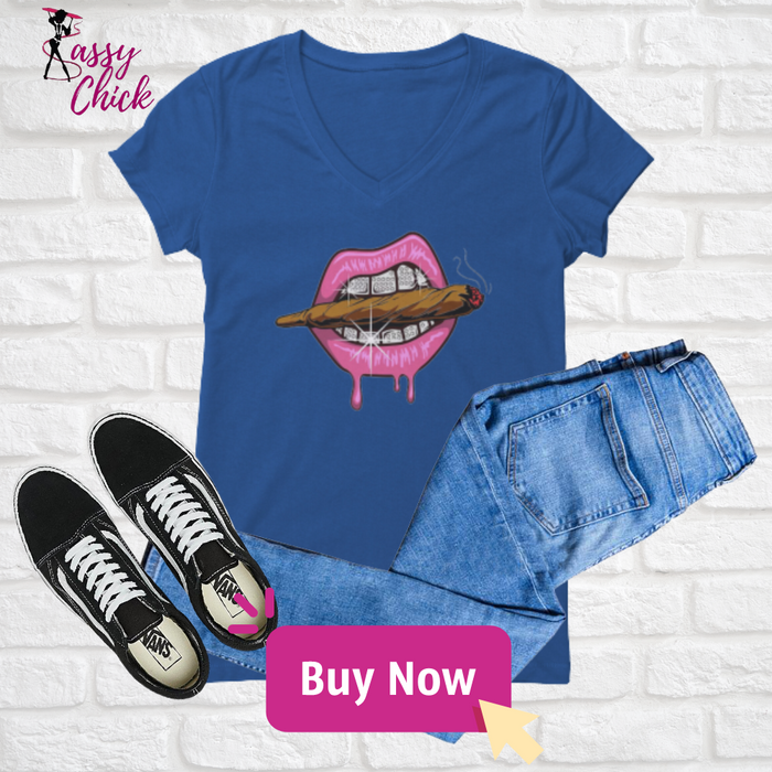 Bite Cigar V-neck Shirt