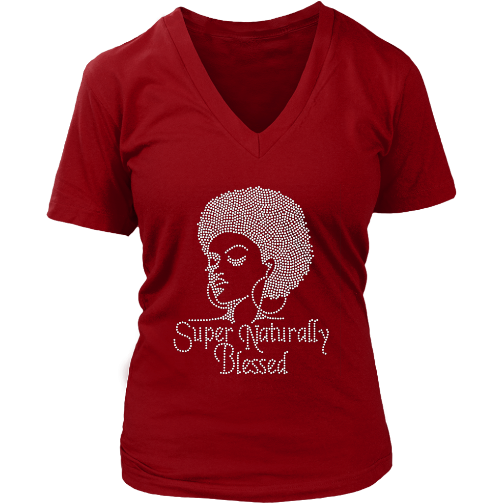 Super Naturally Blessed V- Neck Tee - Red | Shop Sassy Chick